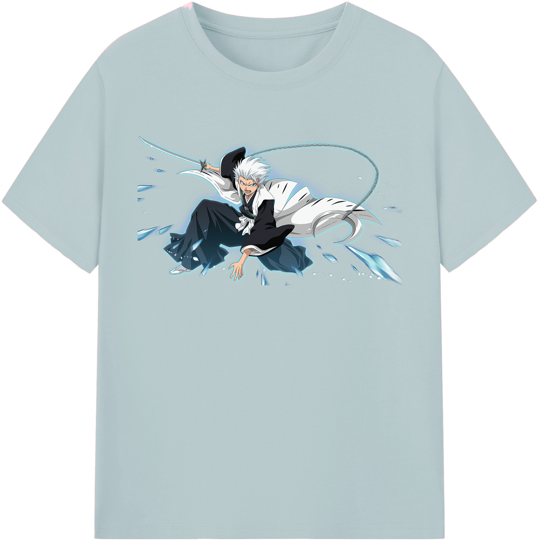 （画像用） ブリーチ 日番谷冬獅郎（ひつがや とうしろう） BLEACH Hitsugaya Toushirou 綿100％半袖Tシャツ（フロントプリント）